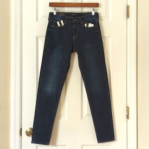 Banana Republic Classic Dark Wash Mid Rise Ankle Length Denim Skinny Jeans 26